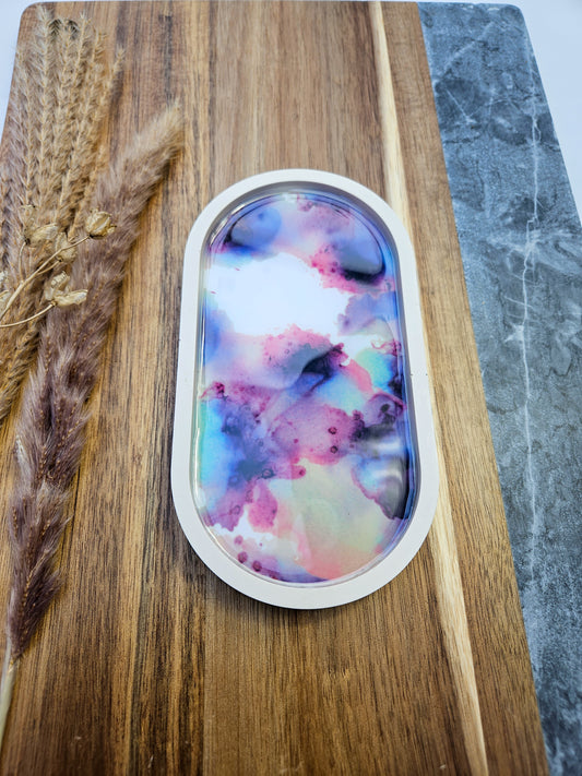 Glossy Luxe Trinket Dish - Inky Skies