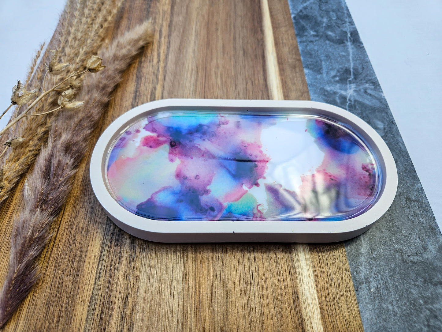 Glossy Luxe Trinket Dish - Inky Skies