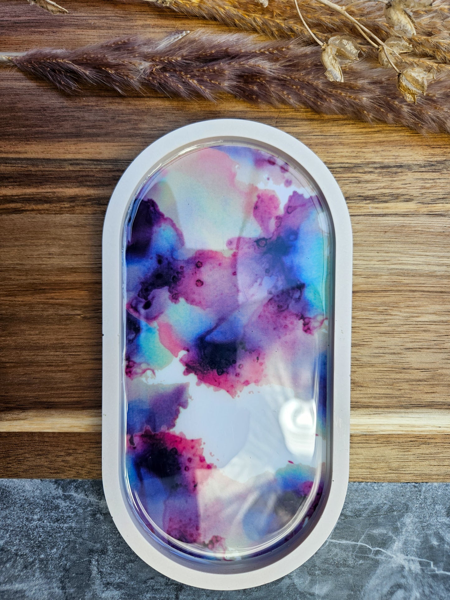 Glossy Luxe Trinket Dish - Inky Skies