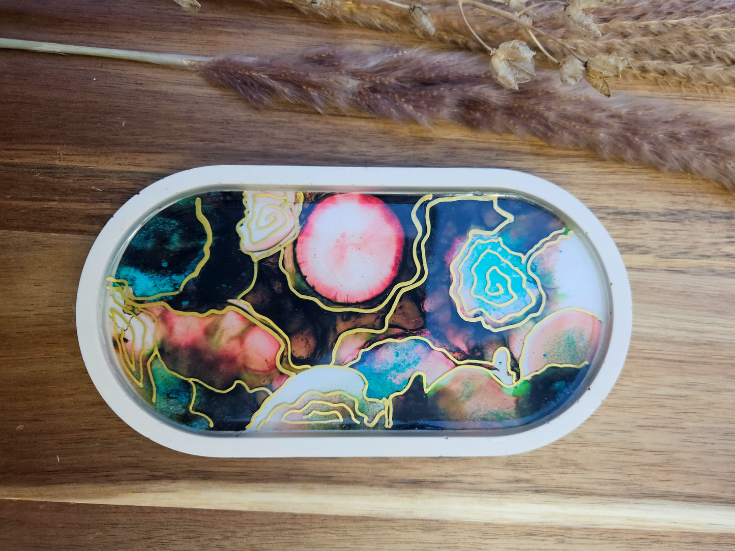 Glossy Luxe Trinket Dish - Inky Pools II