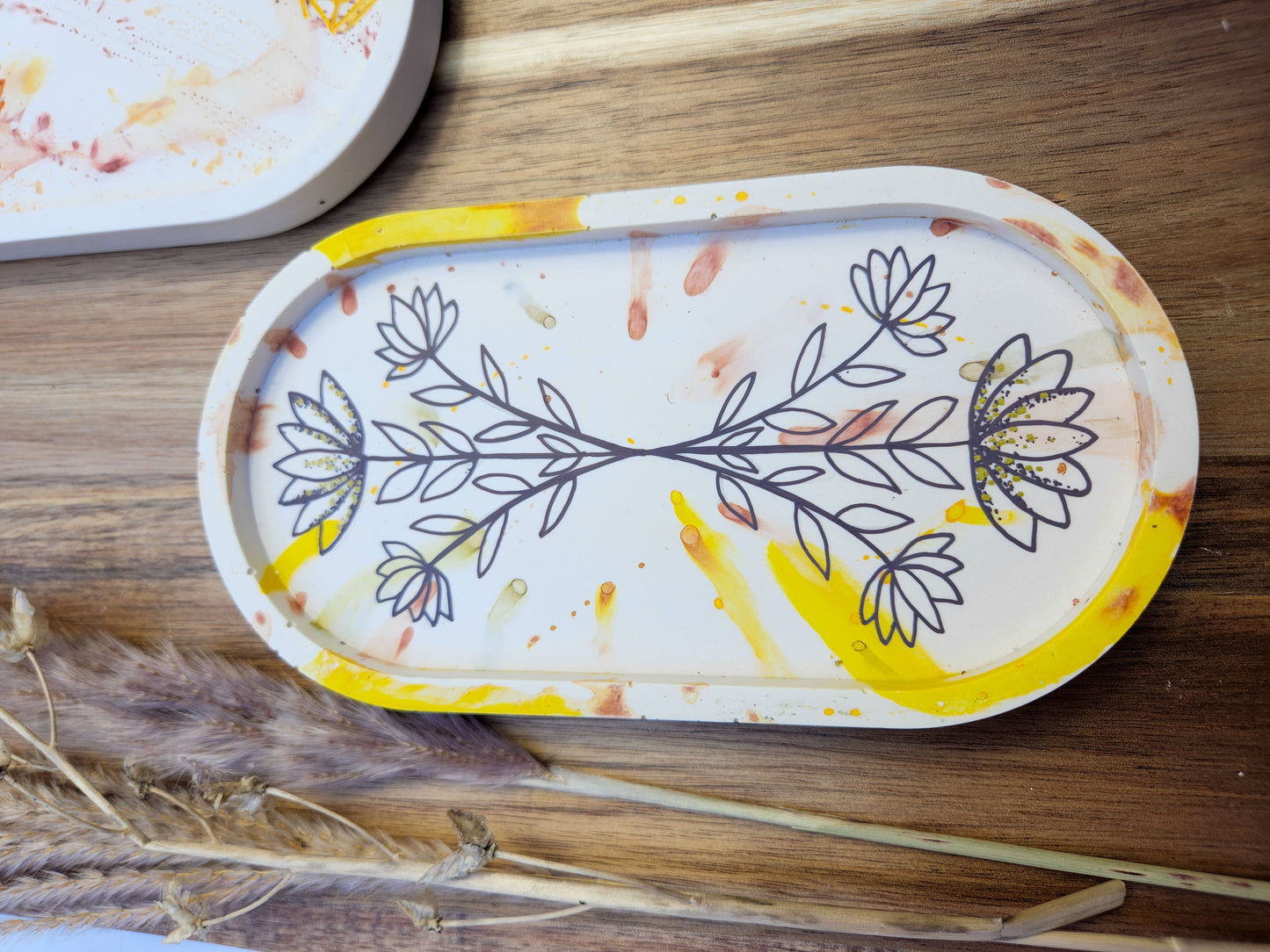 Folksy Boho Eco Trinket Dish - Trio Sprig