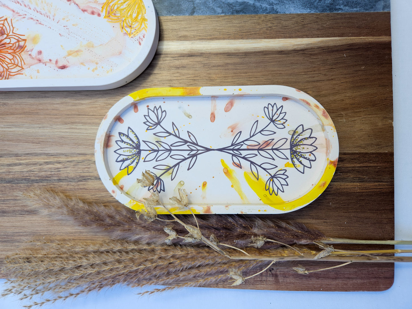 Folksy Boho Eco Trinket Dish - Trio Sprig