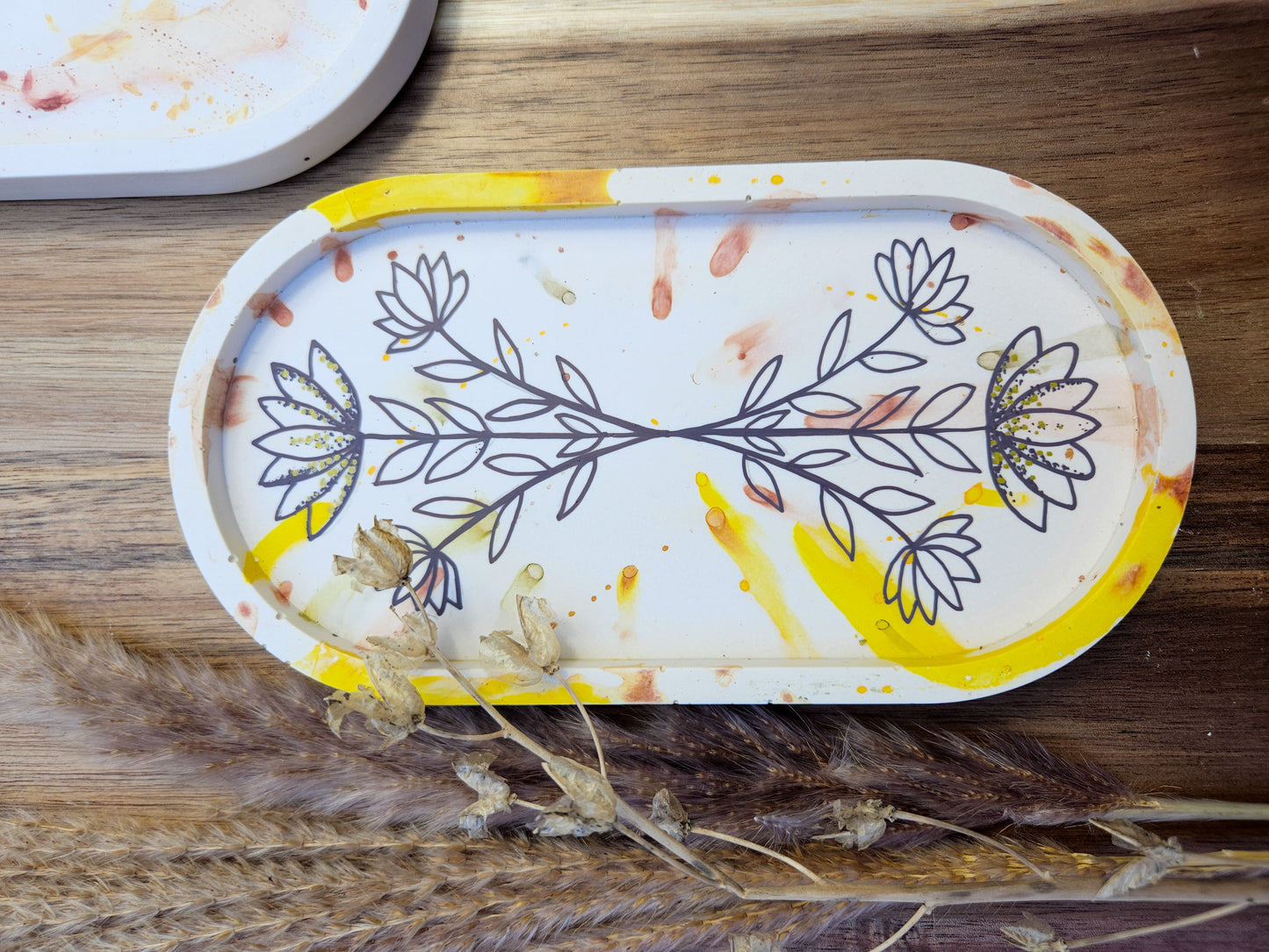 Folksy Boho Eco Trinket Dish - Trio Sprig