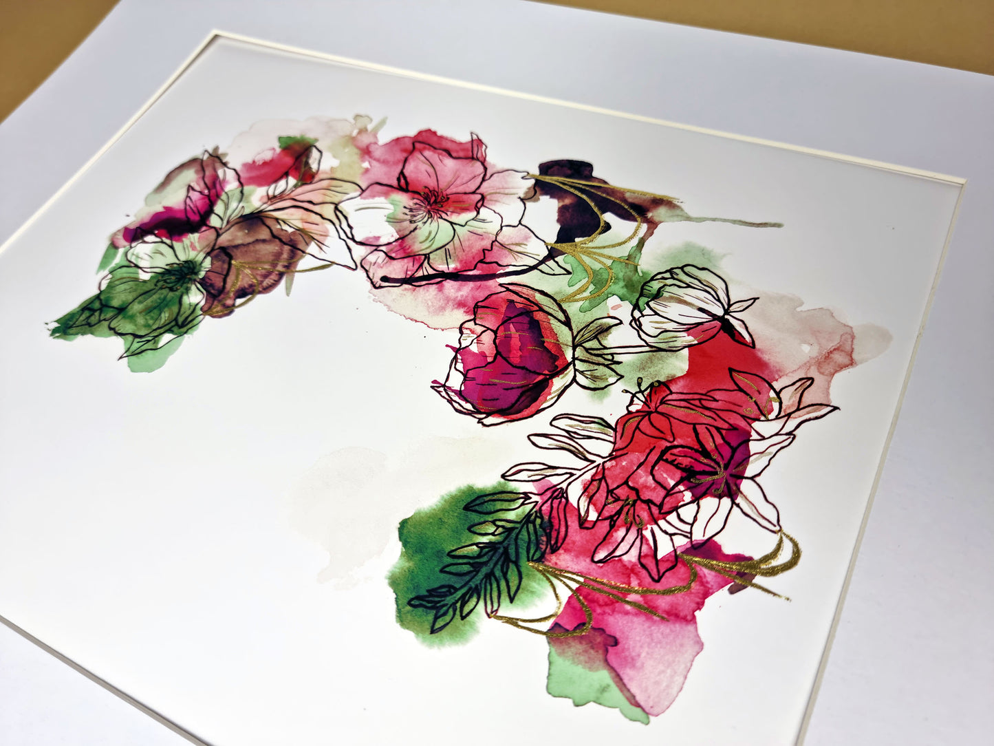 Allure (Inky Florals)  Hand Finished Giclée Print