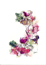 Allure (Inky Florals)  Hand Finished Giclée Print