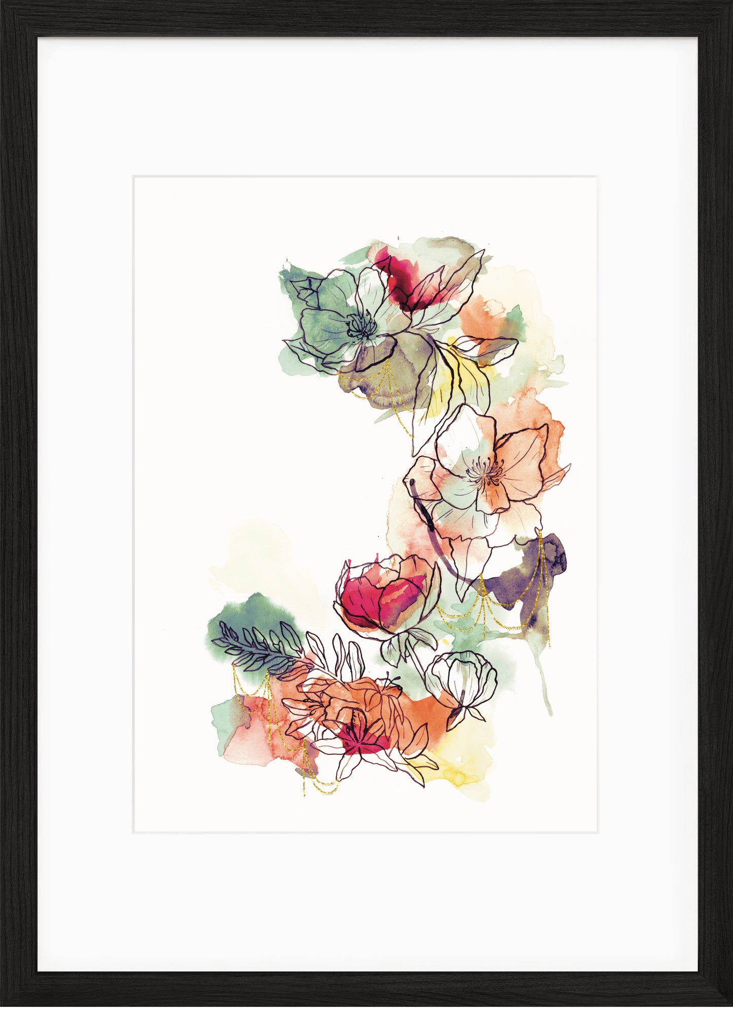 Enchant (Inky Florals) Hand Finished Giclée Print