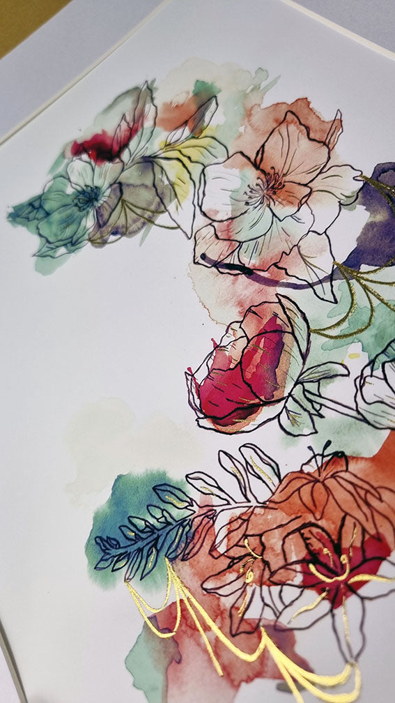 Enchant (Inky Florals) Hand Finished Giclée Print