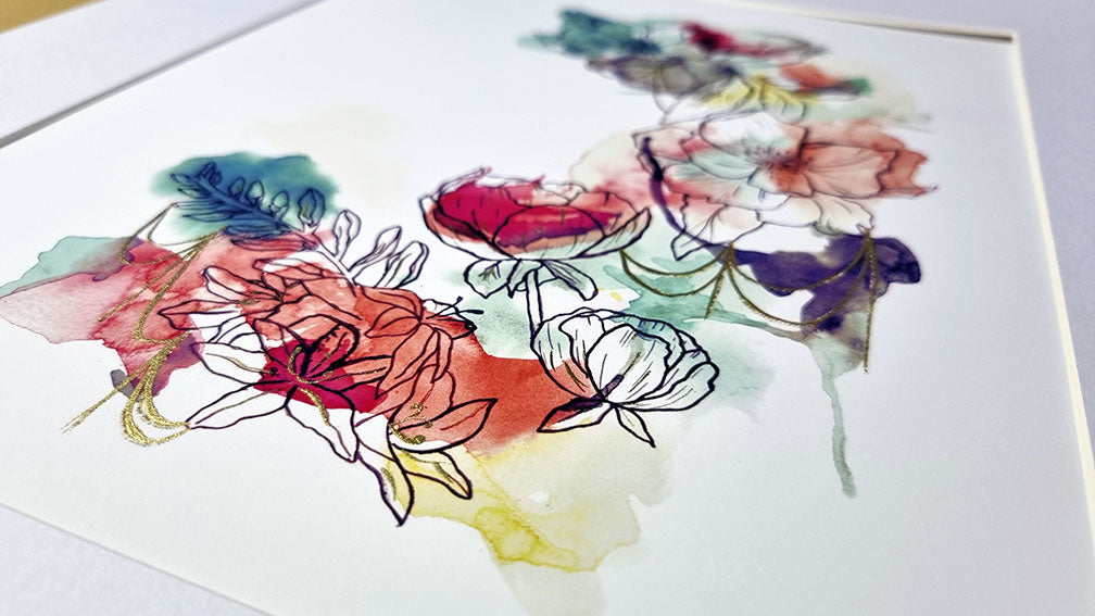 Enchant (Inky Florals) Hand Finished Giclée Print