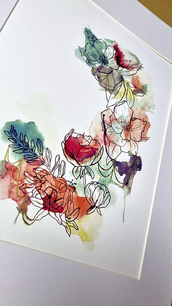 Enchant (Inky Florals) Hand Finished Giclée Print